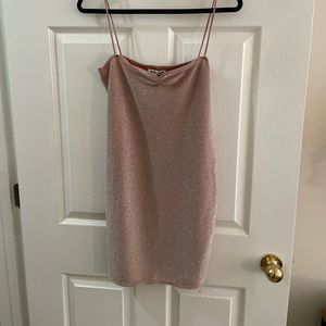 Pink shimmer reformation dress